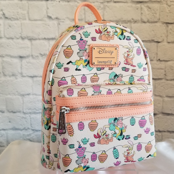 Loungefly Handbags - Loungefly Mad Hatter Tea Party Alice in Wonderland Mini Backpack Bag New